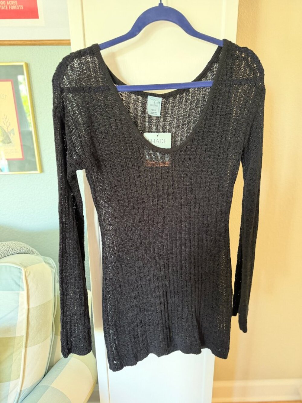 Black Knit Swim Cover-Up Dress — XS
